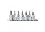 Ball-end Hex. Socket Bit Set, 3/8&rdquo; Sq. Dr., 48mm (7 Piece)