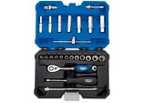 Draper Expert Metric Socket Set, 1/4&rdquo; Sq. Dr., Blue (25 Piece)