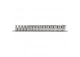 Metric Socket on a Metal Rail, 1/2&rdquo; Sq. Dr. (15 Piece)