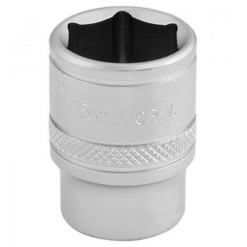 6 Point Metric Socket, 3/8&rdquo; Sq. Dr., 15mm