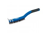 3 Row Carbon Steel Wire Scratch Brush with Scraper, 350mm