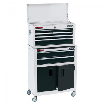 Combined Roller Cabinet and Tool Chest, 6 Drawer, 24&rdquo;, White