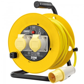 110V Twin Extension Cable Reel, 25m