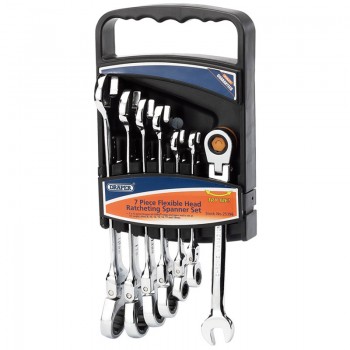 Draper HI-TORQ® Metric Flexible Head Ratcheting Combination Spanner Set (7 Piece) Draper HI-TORQ® Metric Flexible Head Ratcheting Combination Spanner Set (7 Piece)