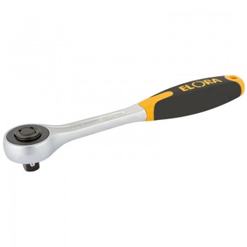 Elora Push Through Soft Grip Reversible Ratchet, 1/2” Sq. Dr., 200mm Elora Push Through Soft Grip Reversible Ratchet, 1/2” Sq. Dr., 200mm