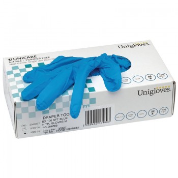 Nitrile Gloves, Medium, Blue (Pack of 100)