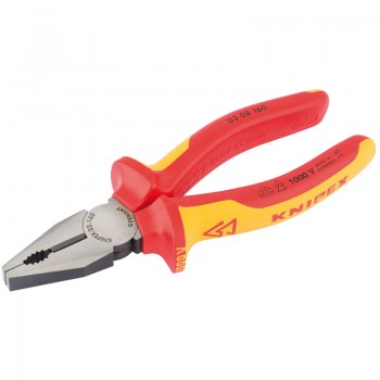 Knipex 03 08 160UKSBE VDE Fully Insulated Combination Pliers, 160mm Knipex 03 08 160UKSBE VDE Fully Insulated Combination Pliers, 160mm