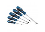 Soft Grip Screwdriver Set, 3 x Plain Slot, 1 x Cross Slot, 1 x PZ TYPE (5 Piece)