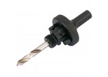 Quick Release Hex. Shank Holesaw Arbor with HSS Pilot Drill for Holesaws 32 - 210mm, 7/16&rdquo; Thread