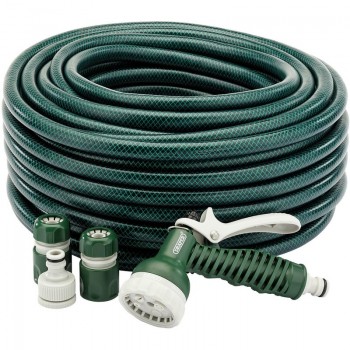 Garden Hose and Spray Gun Kit, 12mm Bore, 30m