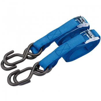 Ratcheting Tie Down Straps, 2.5m x 25mm, 125kg (2 Piece)