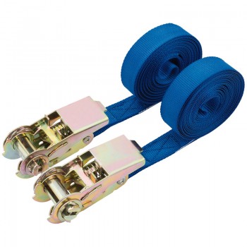 Ratcheting Tie Down Straps, 4.5m x 25mm, 250kg (2 Piece) Ratcheting Tie Down Straps, 4.5m x 25mm, 250kg (2 Piece)