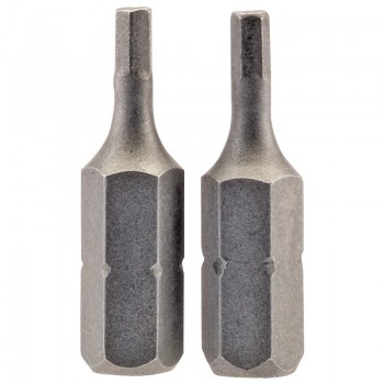 Hexagonal Insert Bit, 2.5mm, 1/4” Hex, 25mm Long (Pack of 2) Hexagonal Insert Bit, 2.5mm, 1/4” Hex, 25mm Long (Pack of 2)