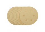 Gold Sanding Discs with Hook & Loop, 150mm, 120 Grit (Pack of 10)