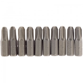 Cross Slot Insert Bit, 1/4&rdquo; Hex, 25mm Long, No.3 (Pack of 10)
