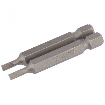 Plain Slot Insert Bit, 3mm, 1/4&rdquo; Hex, 50mm Long (Pack of 2)