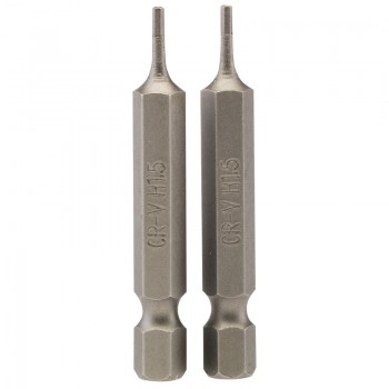 Hexagonal Insert Bit, 1.5mm, 1/4&rdquo; Hex, 50mm Long (Pack of 2)