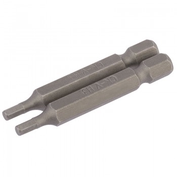 Hexagonal Insert Bit, 3mm, 1/4&rdquo; Hex, 50mm Long (Pack of 2)
