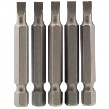 Plain Slot Insert Bit, 4.5mm, 1/4&rdquo; Hex, 50mm Long (Pack of 5)