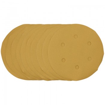 Gold Sanding Discs with Hook & Loop, 150mm, 400 Grit (Pack of 10)