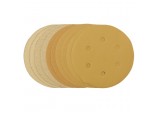 Gold Sanding Discs with Hook & Loop, 150mm, Assorted Grit - 120G, 180G, 240G, 320G, 400G (Pack of 10)