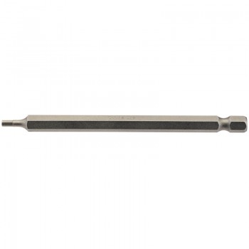 Hexagonal Insert Bit, 2.5mm, 1/4&rdquo; Hex, 100mm Long (Pack of 1)