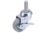Swivel Bolt Fixing Rubber Castor with Brake, 50mm Diameter, S.W.L. 50kg