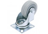 Swivel Plate Fixing Rubber Castor, 100mm Diameter, S.W.L. 80kg