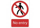 No Entry&rsquo; Prohibition Sign, 200 x 300mm