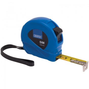 Measuring Tape, 5m/16ft x 19mm, Blue Measuring Tape, 5m/16ft x 19mm, Blue
