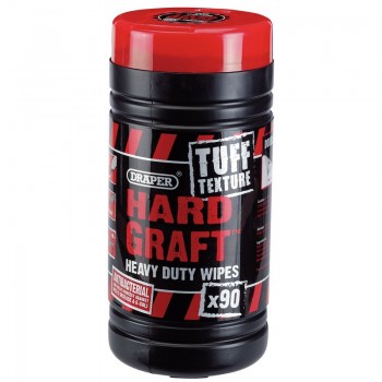 Draper &rsquo;Hard Graft&rsquo; Tuff Texture Heavy Duty Wipes (Tub of 90)