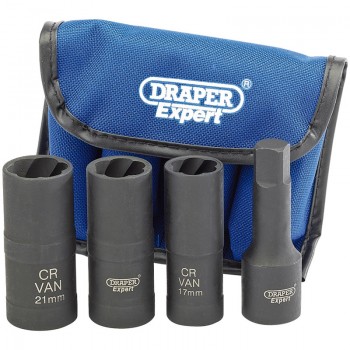 Wheel Nut Double Impact Socket Kit, 1/2&rdquo; Sq. Dr. (4 Piece)